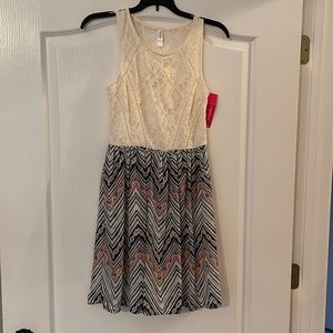 Xhilaration fit flare ivory dress juniors size small